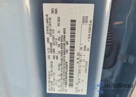 2023 Ford Bronco Base z USA, uszkodzony, nr VIN 1FMEE5BP5PLC02979